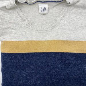 Gap Men's Sweater (Gray, Yellow, Cobalt Blue) - Medium